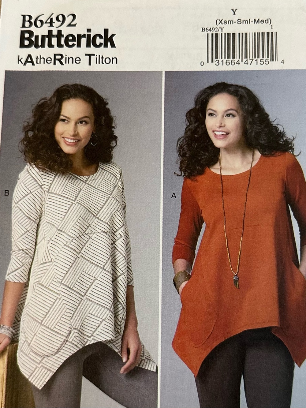 Butterick Women’s Tunic Top Patterns Sizes XS-Small-Medium